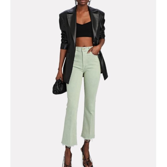 MOTHER Women's The Hustler Ankle Fray Jeans ( Green-Lt ) NWT - Picture 5 of 7